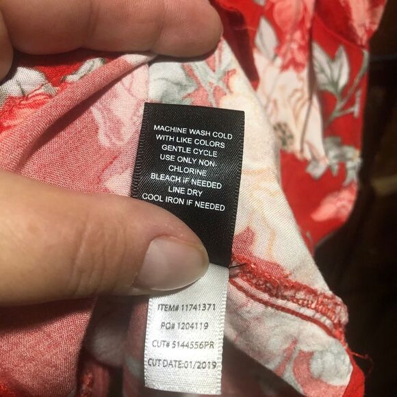 TORRID BLOOD ORANGE FLORAL CHALLIS FLOWY BABYDOLL TANK WOMENS 2X - Picture 9 of 10